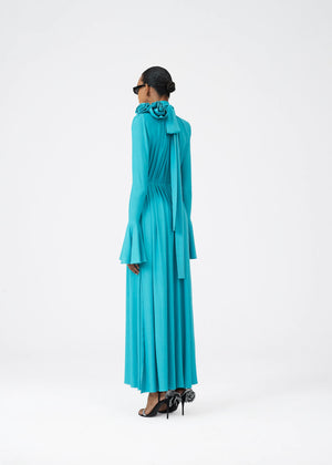 Aquamarine Bell Sleeve Dress