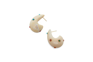 Arp Earrings In Dotted Cream